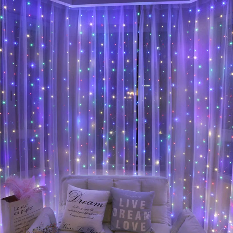 LED Curtain Fairy Lights Christmas